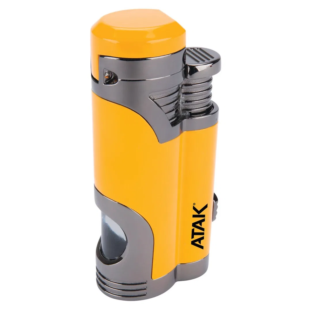 802 – PERFORM TOOL Butane Torch, Refillable Torch Tip Adjustable Flow Yellow/ Black With Cigar Punch